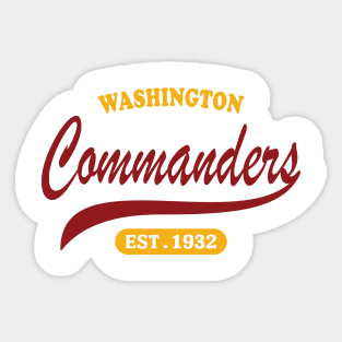 Washington Commanders Classic Style Sticker